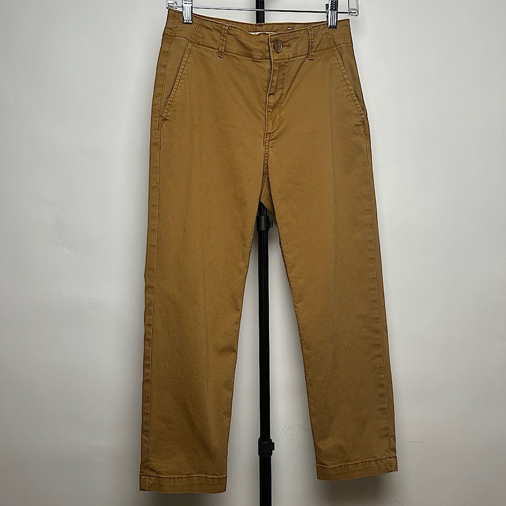 Loft women’s “Perfect Straight Pants- Washed Twill”, color bronze brown, size 2P
